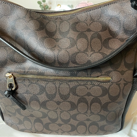 Coach NWT Signature coated canvas and refined pebble leather shoulder bag - Picture 10 of 11